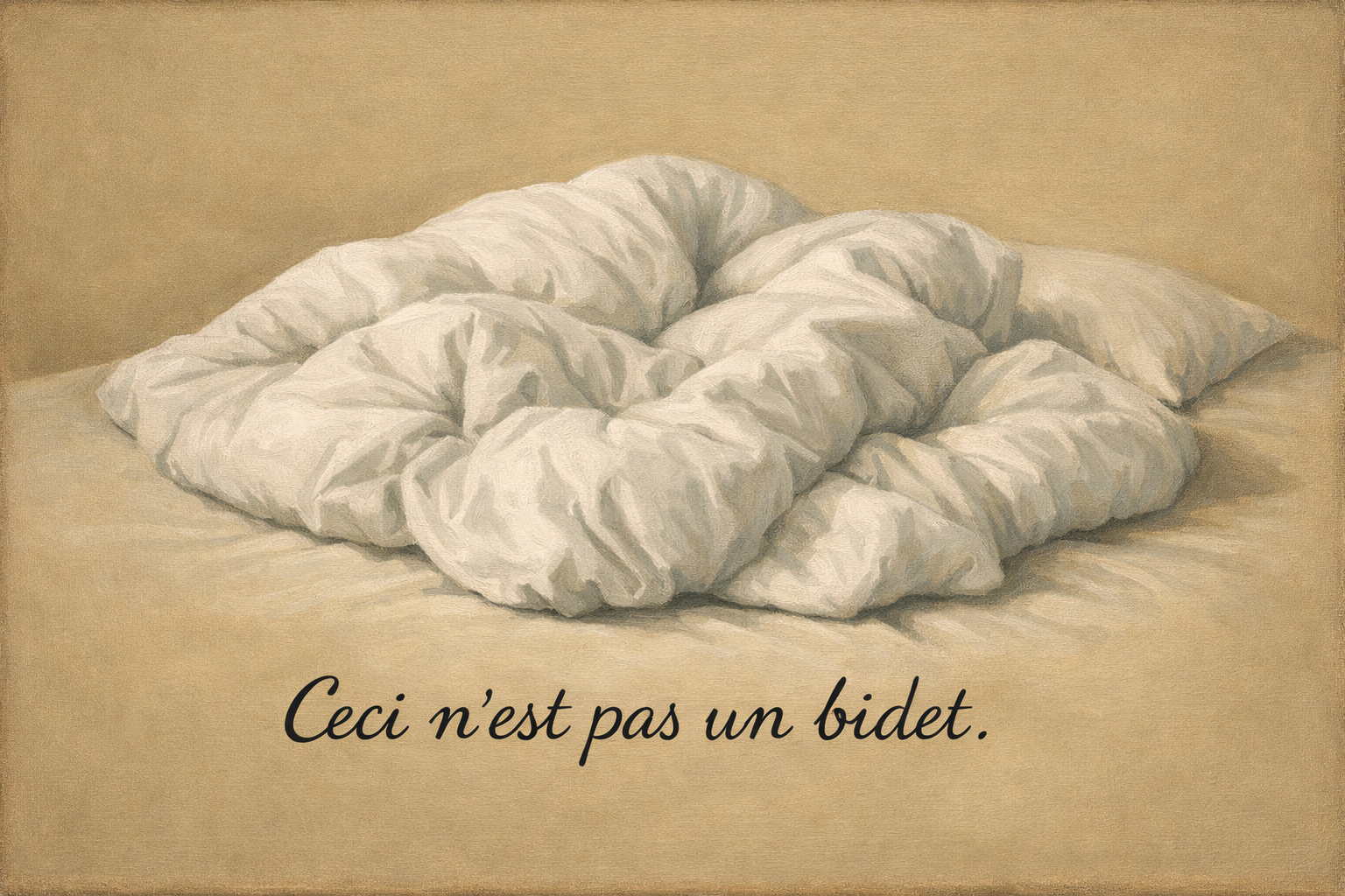 Ceci n’est pas un bidet – Magritte-style illustration of a bidet