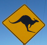 kangaroo road sign near to the University of the Sunshine Coast (photo L.Borgmann)