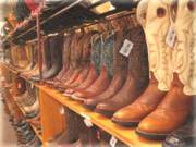 rows and rows of Cowboy boots int a shop in Austin, Texas